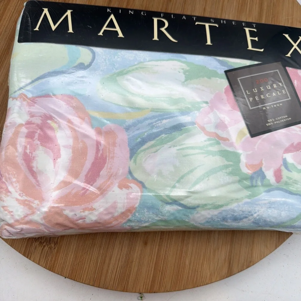 VTG Atelier Martex Monet's Water Lilies King Flat Sheet NWT